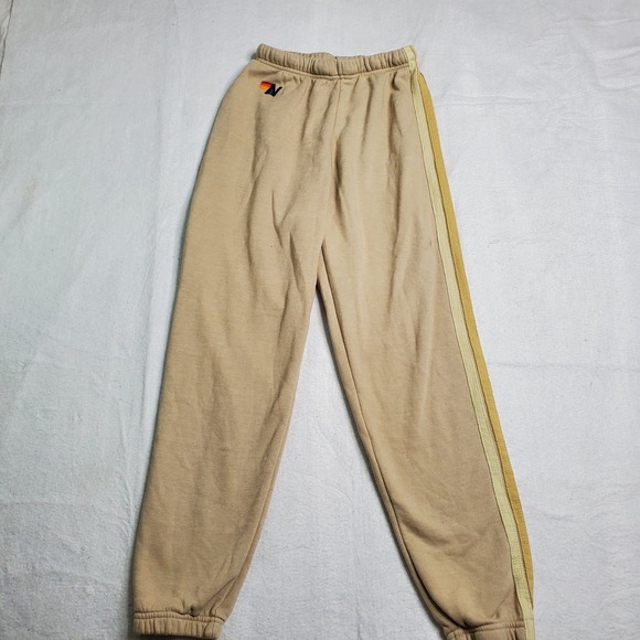 Aviator Nation Pants - Aviator Nation Womens Sweatpants Tan 5 Stripe Ombre Joggers Soft Cozy Size XS